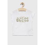 Guess Otroška bombažna kratka majica bela barva | Shoptok.si
