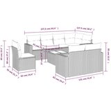  9-dijelni set vrtnih sofa s jastucima crni od poliratana | shoptok.hr