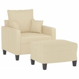  Fotelja s tabureom krem 60 cm od tkanine | shoptok.hr