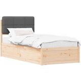  Krevetni okvir s tapiciranim uzglavljem Tamno siva 75 x 190 cm | shoptok.hr