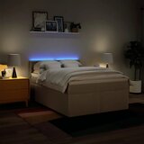  Krevet s oprugama i madracem krem 140x200 cm od tkanine | shoptok.hr