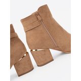 Shelvt Stylish ankle boots in a shade of light brown with gold detail | Shoptok.si