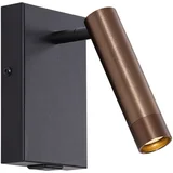Moderna stenska svetilka črna s temno bronasto nastavljiva z USB-C - Croft