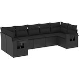 Maison Chic Seti vrtnega pohištva - Vrtna garnitura - Vrtni pohištvo set 7-delna z blazinami črn poli ratan, (21802223) | Shoptok.si