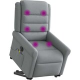 vidaXL Električni masažni naslanjač s funkcijo vstajanja svetlo siv | Shoptok.si