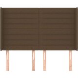  Vzglavje z ušesi temno rjavo 147x16x118/128 cm blago, (20952279) | Shoptok.si