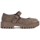 GOODIN Beige suede platform shoes | ePonuda.com