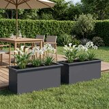 Vrtna posuda za sadnju s LED svjetlom 2 kom. Antracit - Antracit 30 x 80 x 30 cm 2 | shoptok.hr