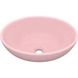 Maison Chic Razkošen Umivalnik - Kopalna umivalnik - Lavabo ovalen mat roza 40x33 cm keramičen, (21684592) Cene