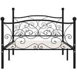  Okvir za krevet s podnicama crni metalni 90 x 200 cm | shoptok.hr