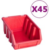  96-dijelni set kutija za pohranu sa zidnim pločama crveno-crni | shoptok.hr