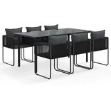  7-dijelni vrtni blagovaonski set crni | shoptok.hr