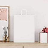 vidaXL Papirnate vrečke 250 kosov z ročaji bela 32x12x42 cm | Shoptok.si