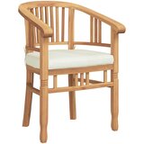  Stolica s jastukom 2 pcs Smeđa 63 x 58 x 89 cm Čvrsto teak drvo | Eponuda.com