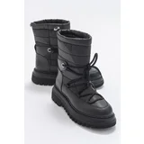 LuviShoes Weld Black Skin Women's Snow Boots