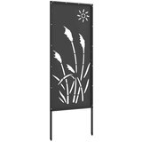 vidaXL Privatnost u vrtu Crna 50 x 140 cm Hladno valjana čelična | shoptok.hr