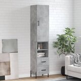 vidaXL Visoka omara betonsko siva 34,5x34x180 cm inženirski les | Shoptok.si