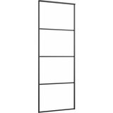  Klizna vrata od aluminija i stakla ESG 76 x 205 cm crna | shoptok.hr