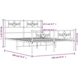  Metalni okvir kreveta uzglavlje i podnožje bijeli 140 x 190 cm | shoptok.hr