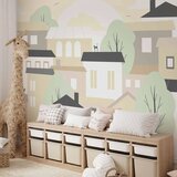  Foto tapeta - Yellow town - city suburb with trees and cats for children 400x280 Vodootporna | shoptok.hr