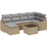  7-dijelni set za blagovanje u vrtu s jastučićima crni poli ratan | shoptok.hr