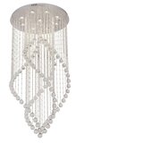  LED kristalna stropna svetiljka NAURU LED/30W/230V prečnik 60 cm sjajni hrom + daljinski upravljač | Eponuda.com