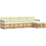  Set vanjskih sofa 5 kom. Bijela i krem Poliester | shoptok.hr