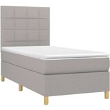 Box spring postelja z vzmetnico svetlo siva 80x200 cm blago, (20789677) | Shoptok.si