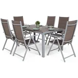 set namještaja 150 cm srebrna / taupe 6+1