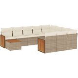  11-dijelni set vrtnih sofa od poliratana s jastucima bež | shoptok.hr