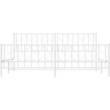  Metalni okvir kreveta uzglavlje i podnožje bijeli 193 x 203 cm | shoptok.hr