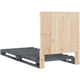  Okvir za krevet s uzglavljem sivi 90x200 cm masivna borovina | shoptok.hr