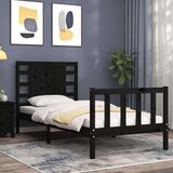  Posteljni okvir z vzglavjem črn 2FT6 trden les, (20735834) | Shoptok.si