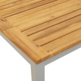 vidaXL Sončni ležalnik Siva 200x55x35 cm Trden les akacija | Shoptok.si