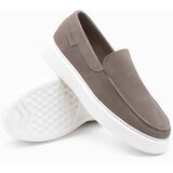 Ombre Men's slip on half shoes on thick sole - dark beige | Shoptok.si