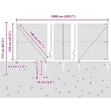 vidaXL varjena žična ograja z 7 stebrički 1.2x10 m pocinkano jeklo | Shoptok.si