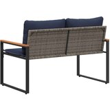  Klupa s jastukom Siva i tamnoplava 115 x 65 x 72 cm Ratan | shoptok.hr