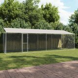  Kavez za psa s krovom Srebrno 800 x 200 x 256 cm Čelik i PE | Eponuda.ba