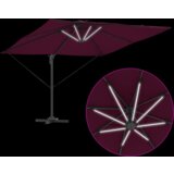  Cantilever Roma suncobran s LED svjetlima u Bordeaux crvenoj boji 286 x 285 x 270 cm aluminijski. | shoptok.hr