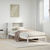 vidaXL Krevet s regalom za knjige bez madraca bijeli 75x190cm borovina Cijene