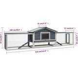  Kavez za zečeve sivi 310x70x87 cm masivna borovina i jelovina | Eponuda.com