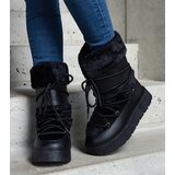 Gemre Black insulated lace-up snow boots decorated with fur Istiss | shoptok.hr