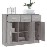  Komoda sivog hrasta sonome 91x28x75 cm od konstruiranog drva | shoptok.hr