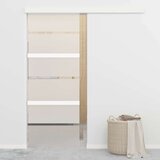 Furnova Drsna vrata ESG steklo in aluminij 76x212 cm srebrna, (21944897) | Shoptok.si