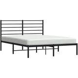  Metalni okvir za krevet s uzglavljem crni 140x200 cm | Eponuda.com