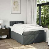 vidaXL Box spring postelja z vzmetnico temno siva 120x200 cm blago | Shoptok.si