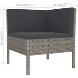  Vrtna sedežna garnitura 10-delna z blazinami poli ratan siva, (20675168) | Shoptok.si