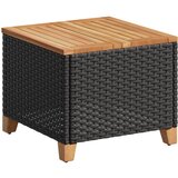 Vrtni stol crni 45 x 45 x 37 cm od poliratana i bagremovog drva | shoptok.hr