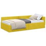 vidaXL Kutni okvir kreveta Žuta 90 x 200 cm Velvet i inženjerski drvo | shoptok.hr