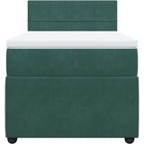 vidaXL Box spring postelja z vzmetnico temno zelena 90x200 cm žamet, (21308713) | Shoptok.si